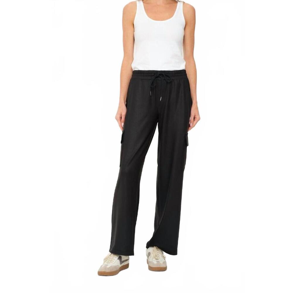 NEW SIX/FIFTY coated straight leg cargo pants in black